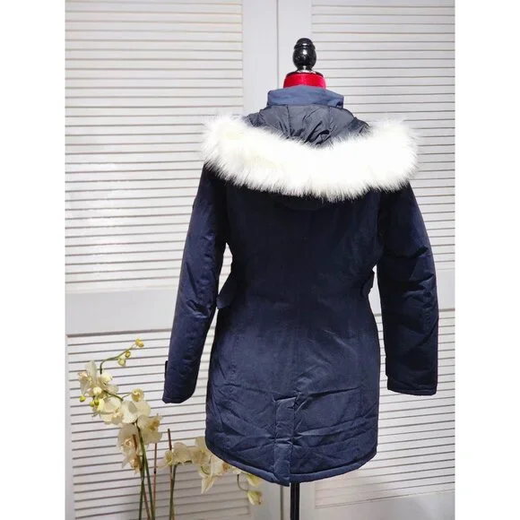 NWOT Spire By Galaxy Women's Navy Blue Jenar Heavyweight Coat Jacket Size S 2206 - Picture 6 of 15